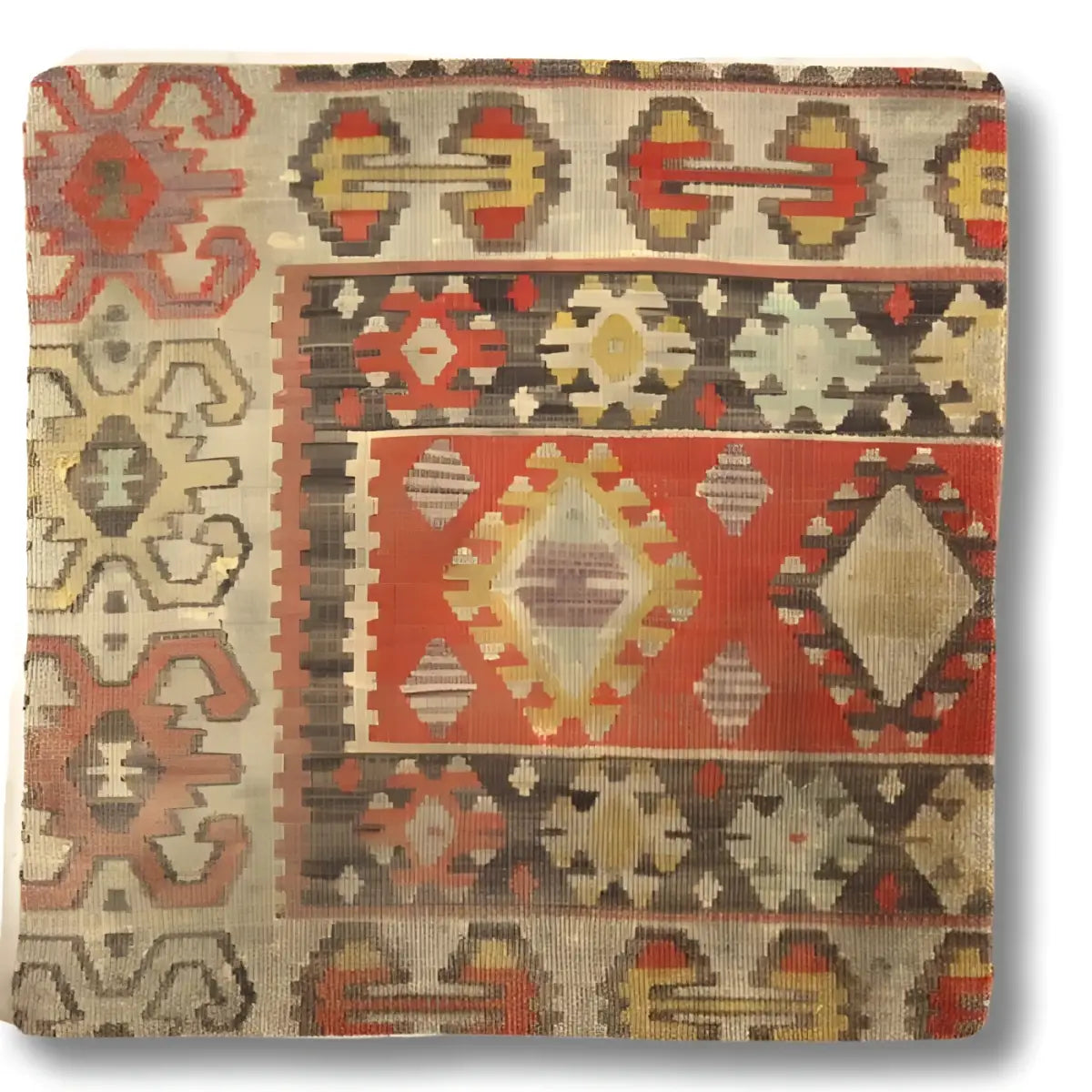 Canvello Canvello Vintage Turkish Hand Knotted Throw Pillow - 20’’x20’’ - Beige | Rust | Gold - Canvello