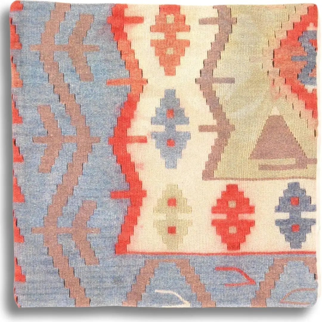 Canvello Canvello Vintage Turkish Hand Knotted Throw Pillow - 20’’x20’’ - Blue | Beige | Rust |Olive - Canvello