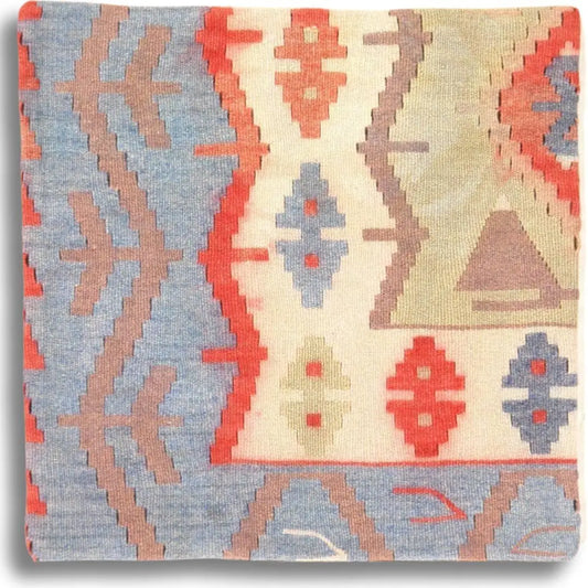 Canvello Canvello Vintage Turkish Hand Knotted Throw Pillow - 20’’x20’’ - Blue | Beige | Rust |Olive - Canvello