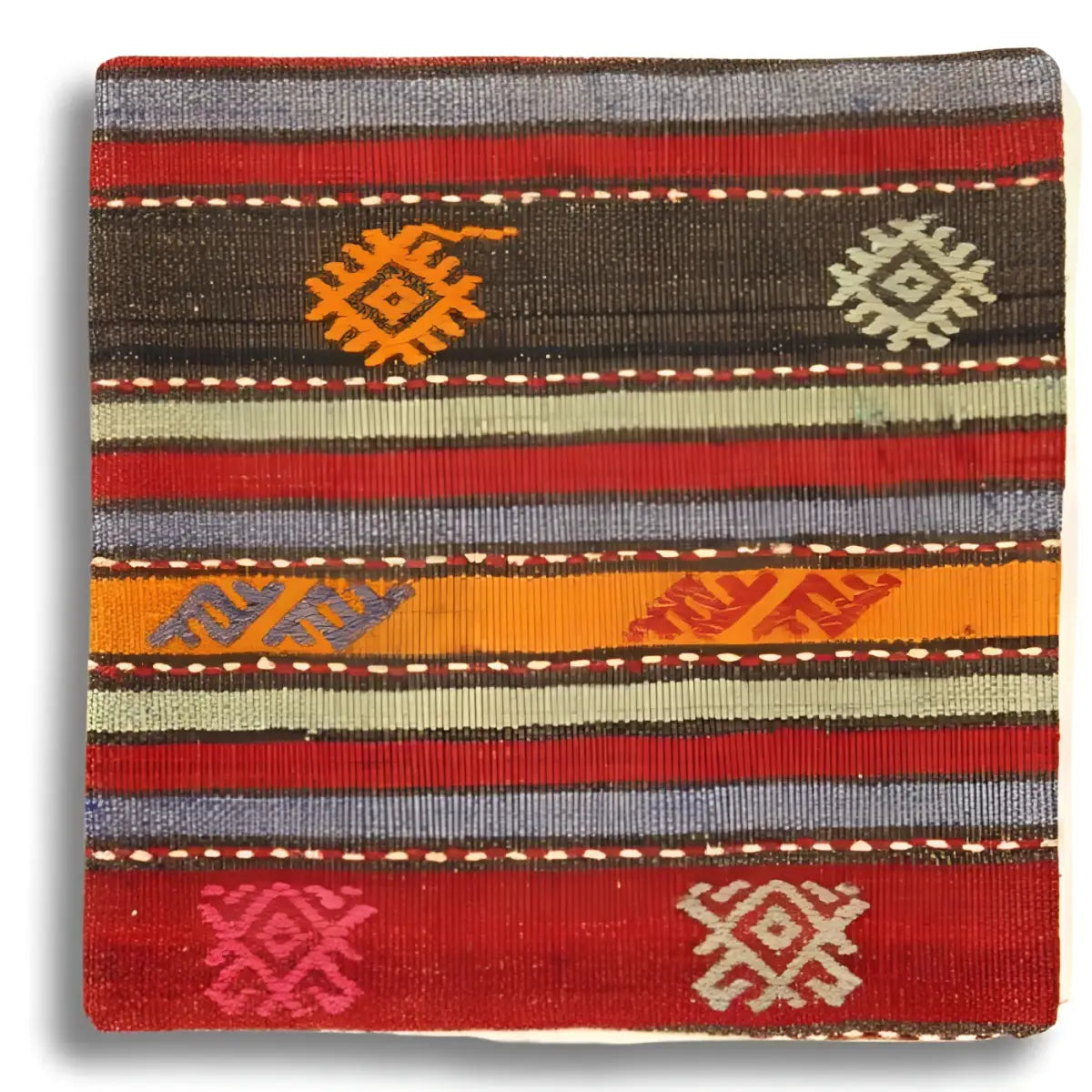 Canvello Canvello Vintage Turkish Hand Knotted Throw Pillow - 20’’x20’’ - Rust | Brown | Olive | light blue - Canvello
