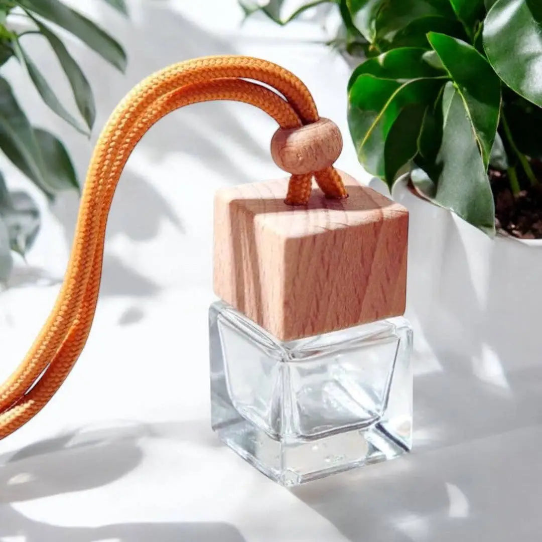 Car Freshener - Vanilla & Oak - Glass Bottle 8ml - Hanging Cord - Charmed Harvest