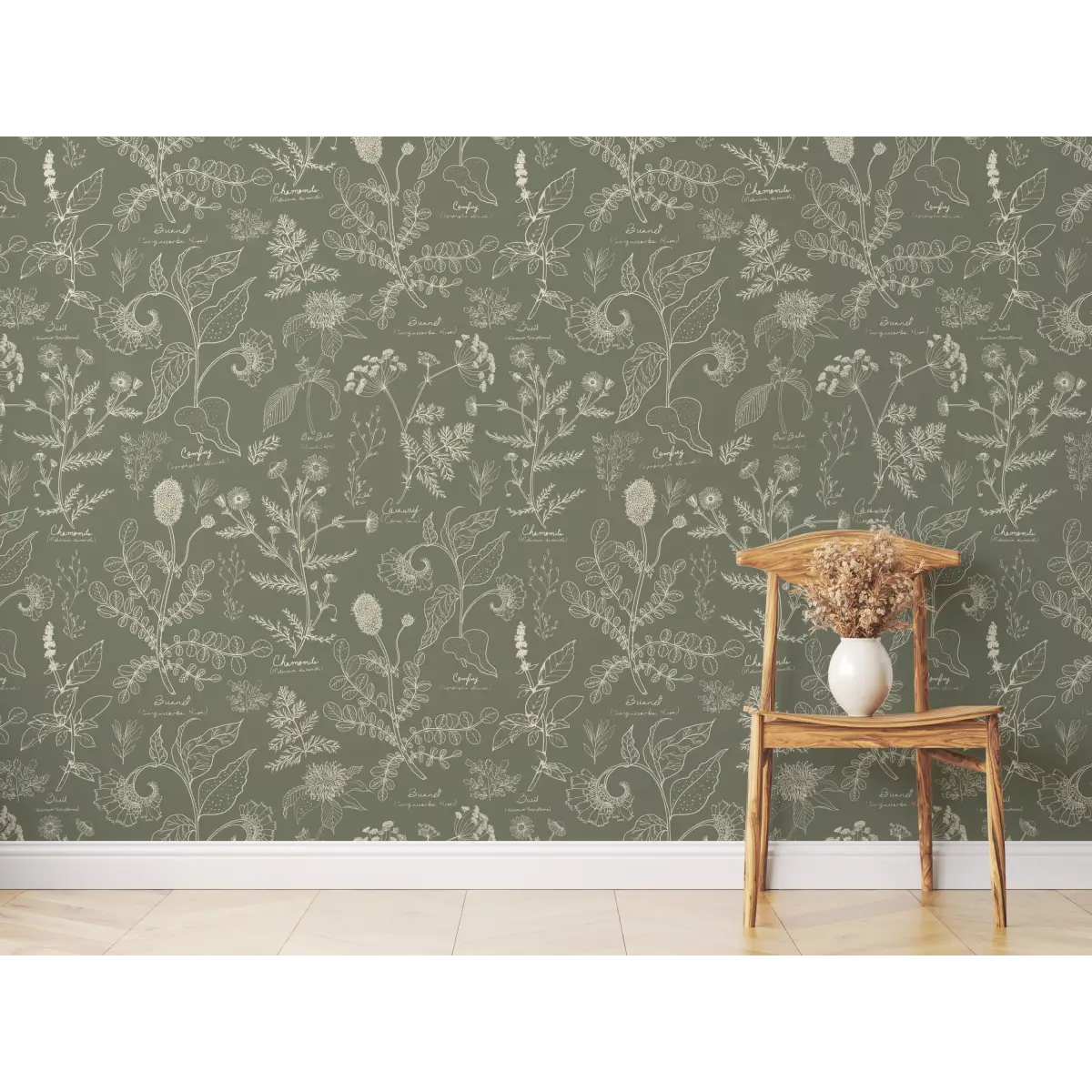 Caraway Wallpaper - Fine Floral - by Danelys Sidron - Loomwell Home Goods