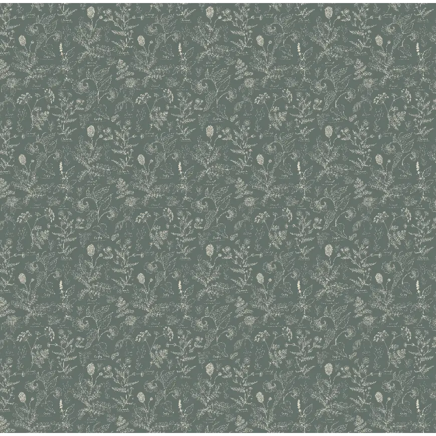Caraway Wallpaper - Fine Floral - by Danelys Sidron - Sample 1 foot by 1 foot / Blue / Small - Loomwell Home Goods
