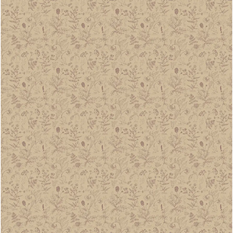 Caraway Wallpaper - Fine Floral - by Danelys Sidron - Sample 1 foot by 1 foot / Golden / Small - Loomwell Home Goods