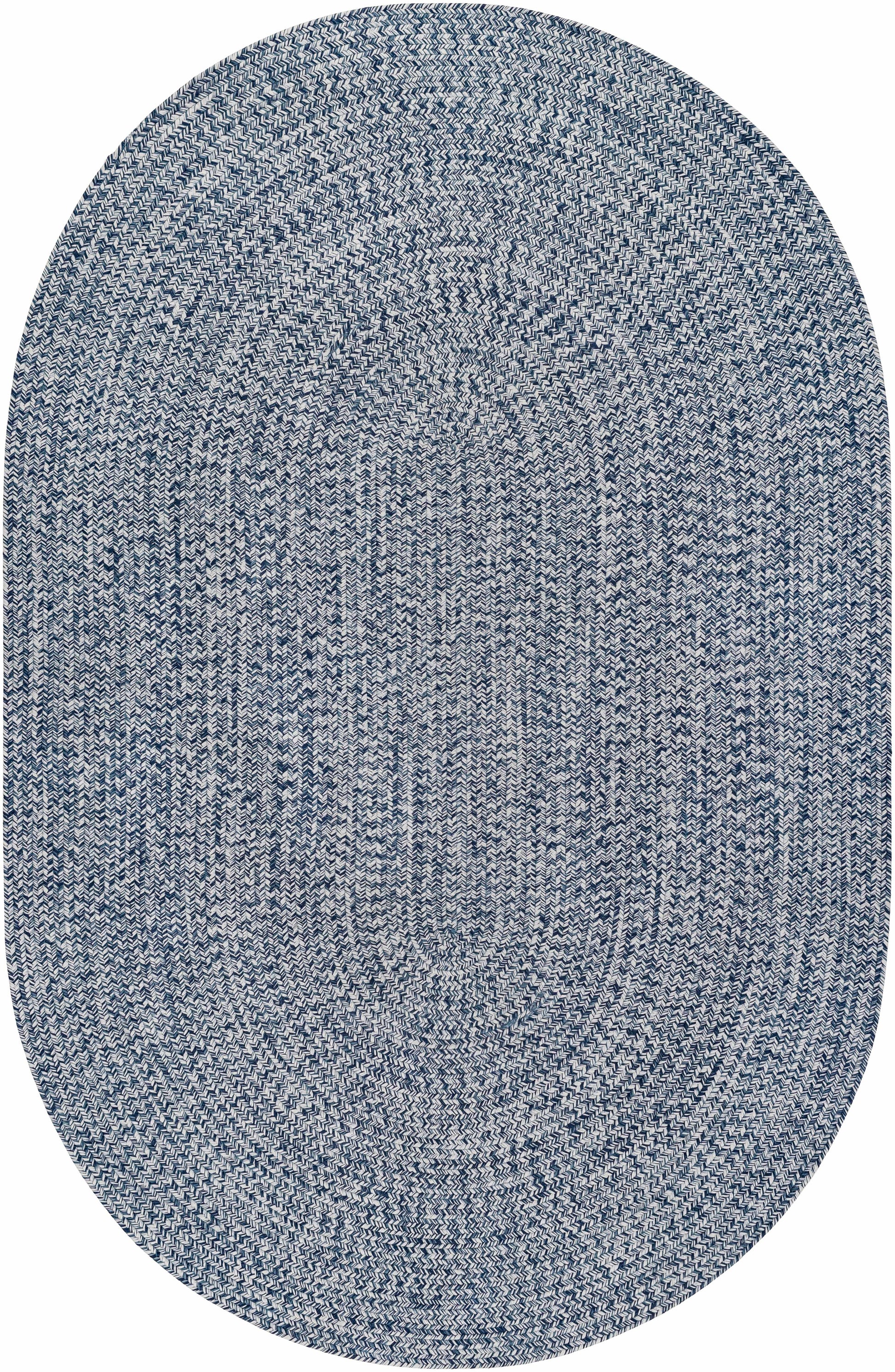 Blue Braided Faux Jute Rug - 5’ x 7’6’’ Oval - Boutique Rugs