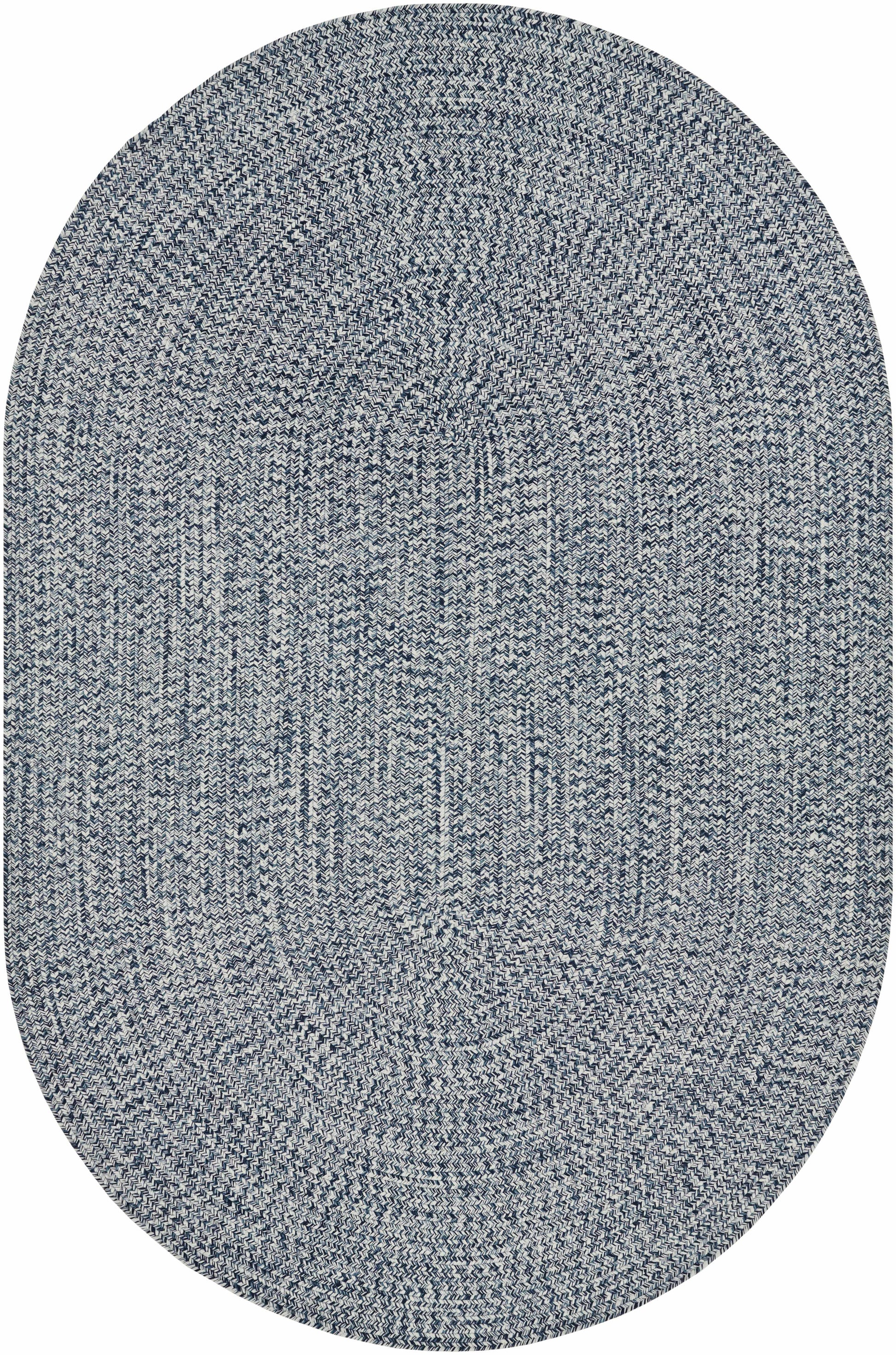 Blue Braided Faux Jute Rug - 6’ x 9’ Oval - Boutique Rugs