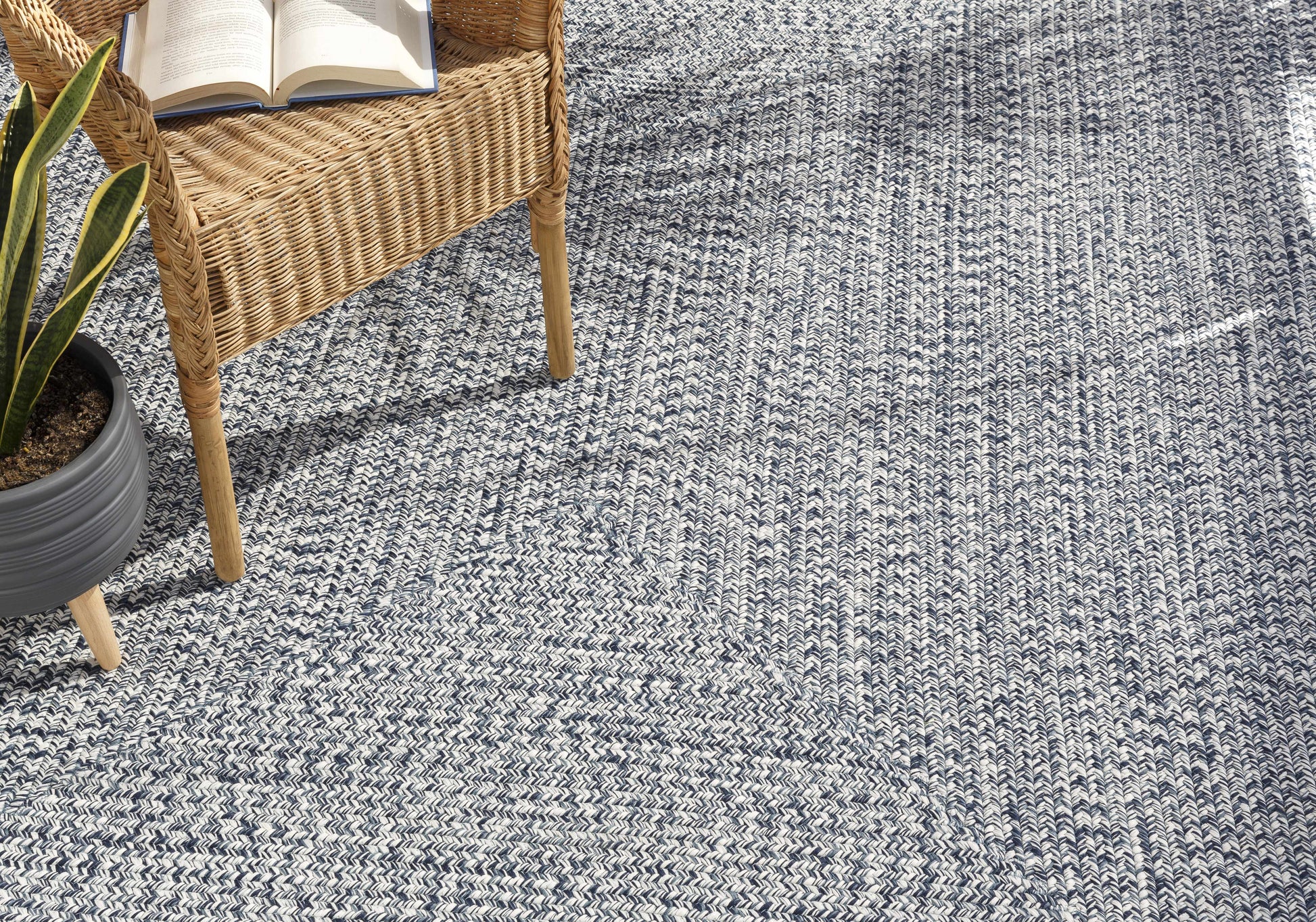 Blue Braided Faux Jute Rug - Boutique Rugs
