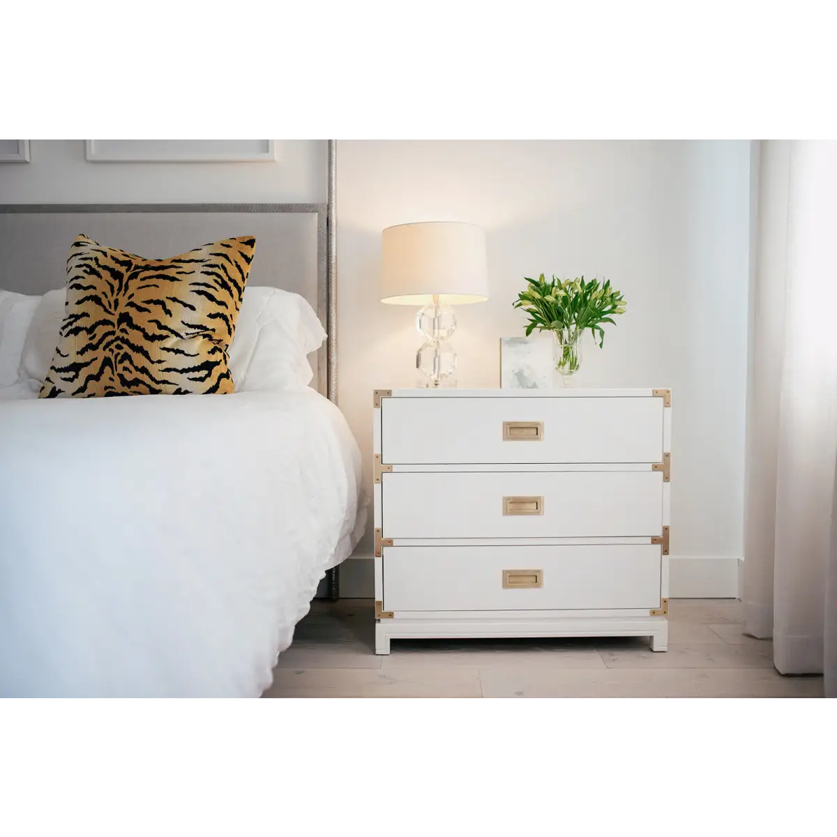 Carlyle White Campaign Dresser - Ave Home