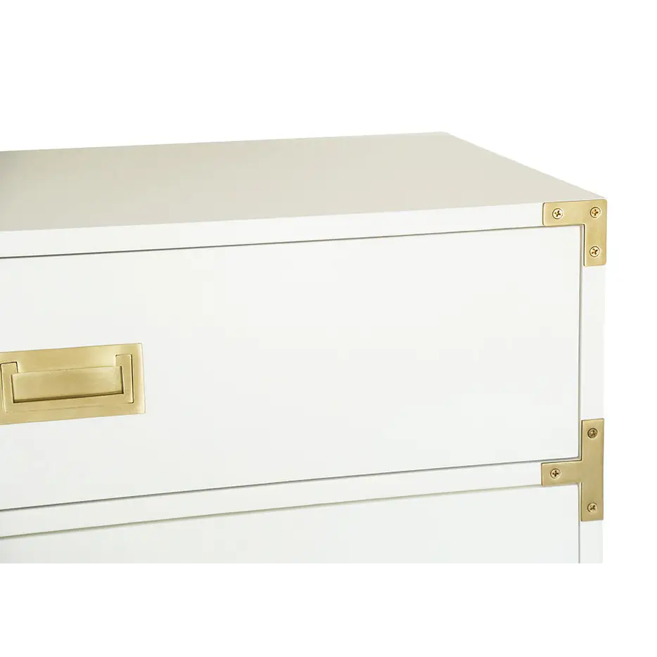 Carlyle White Campaign Dresser - Ave Home