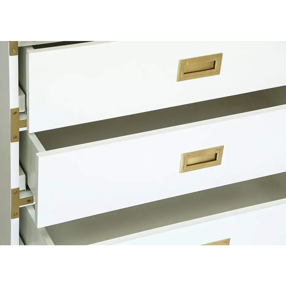 Carlyle White Campaign Dresser - Ave Home