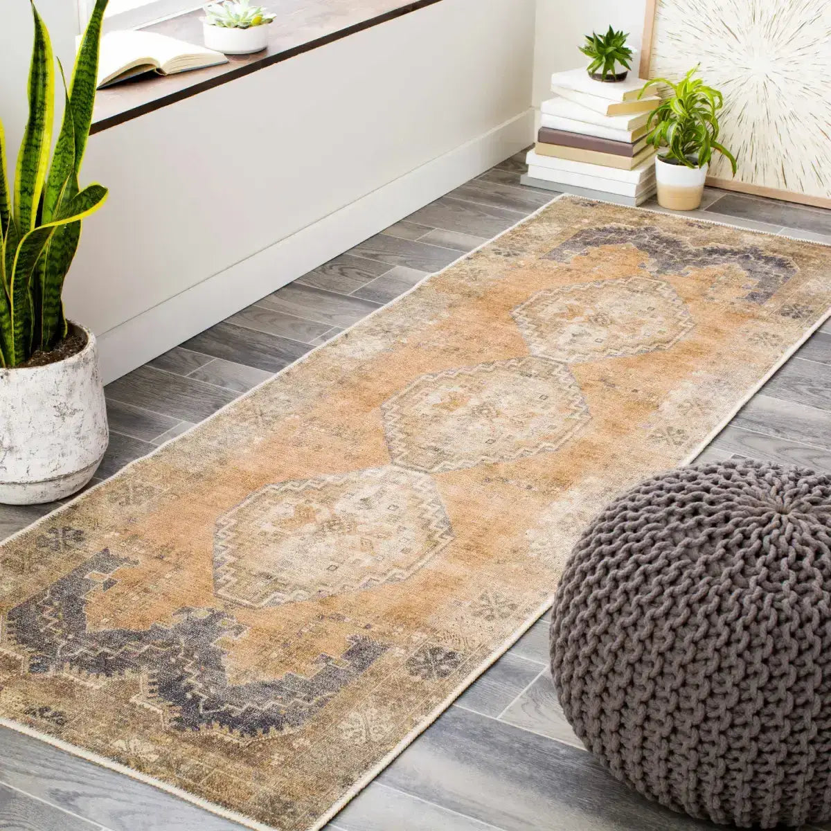 Carrabelle Peach Washable Area Rug - Boutique Rugs
