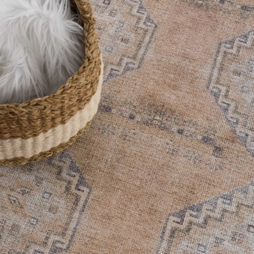 Carrabelle Peach Washable Area Rug - Clearance - Boutique Rugs