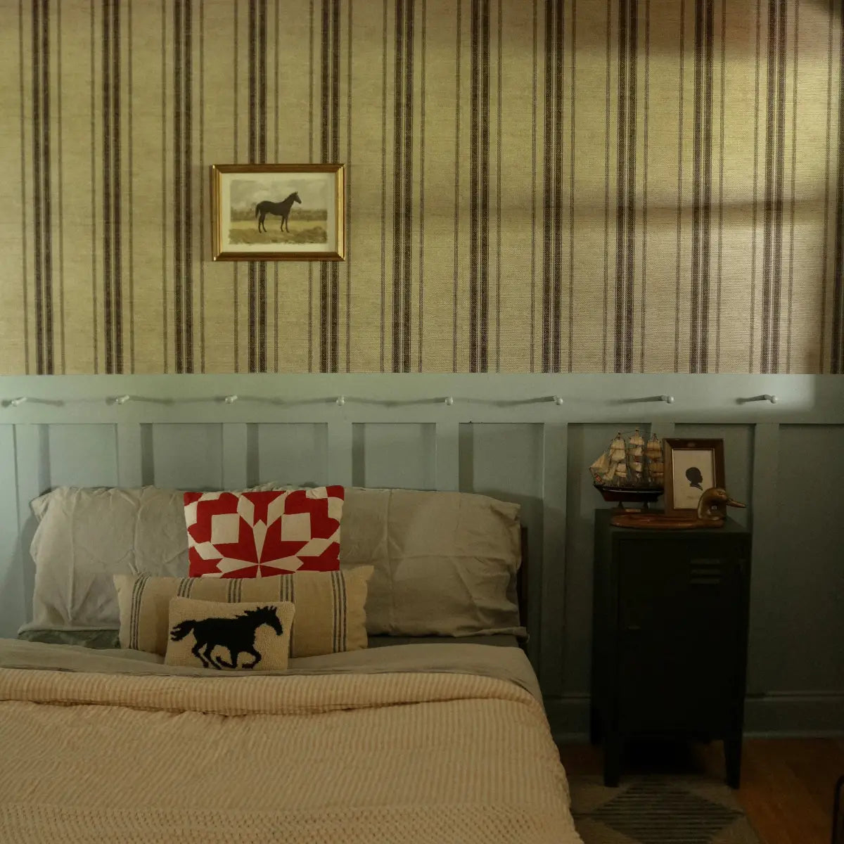 Carter Wallpaper - Linen Look French Country Stripe - Loomwell Home Goods