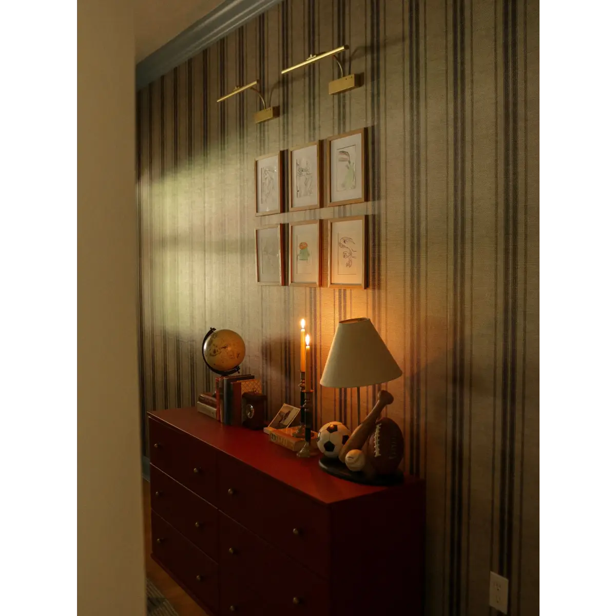 Carter Wallpaper - Linen Look French Country Stripe - Loomwell Home Goods