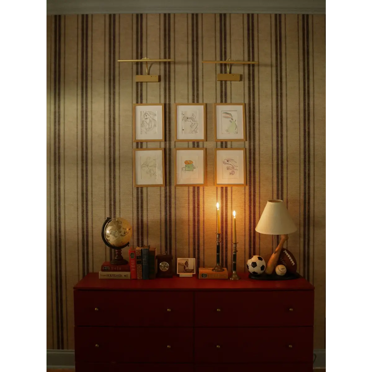 Carter Wallpaper - Linen Look French Country Stripe - Loomwell Home Goods