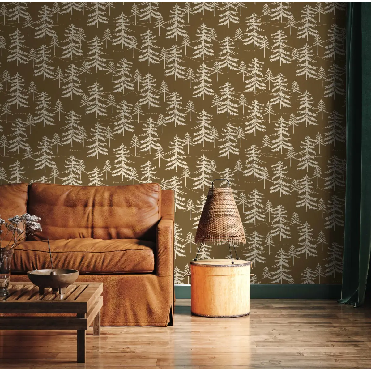 Cascade Wallpaper - Pine Forest - by Cassandra Zaniboni - Loomwell Home Goods