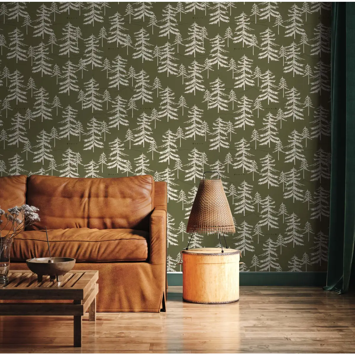 Cascade Wallpaper - Pine Forest - by Cassandra Zaniboni - Loomwell Home Goods