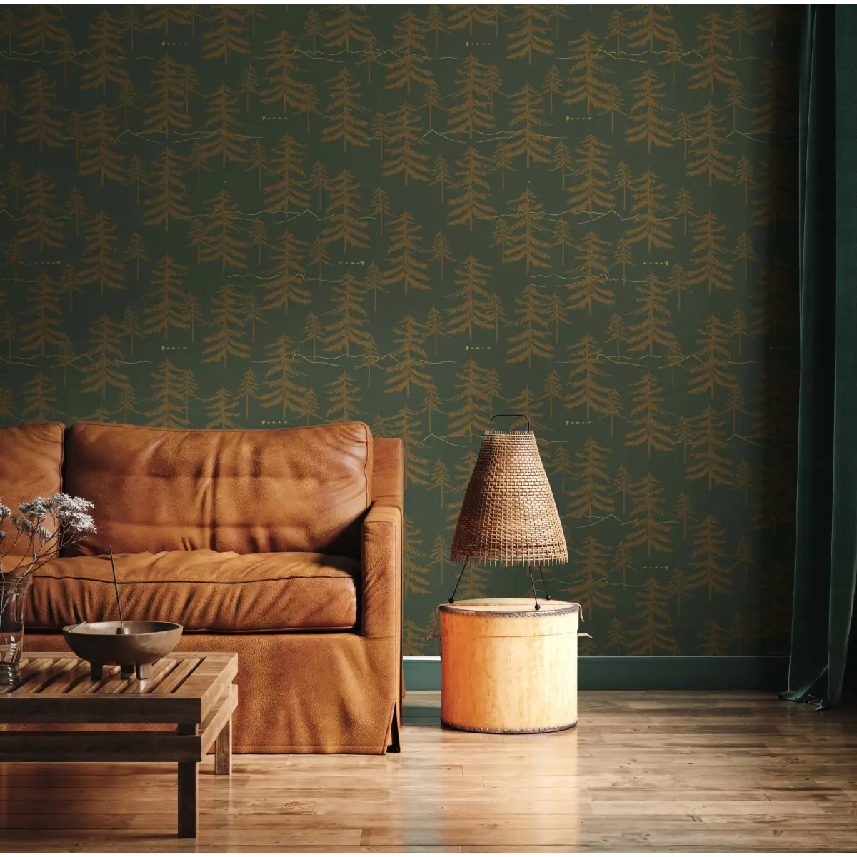 Cascade Wallpaper - Pine Forest - by Cassandra Zaniboni - Loomwell Home Goods