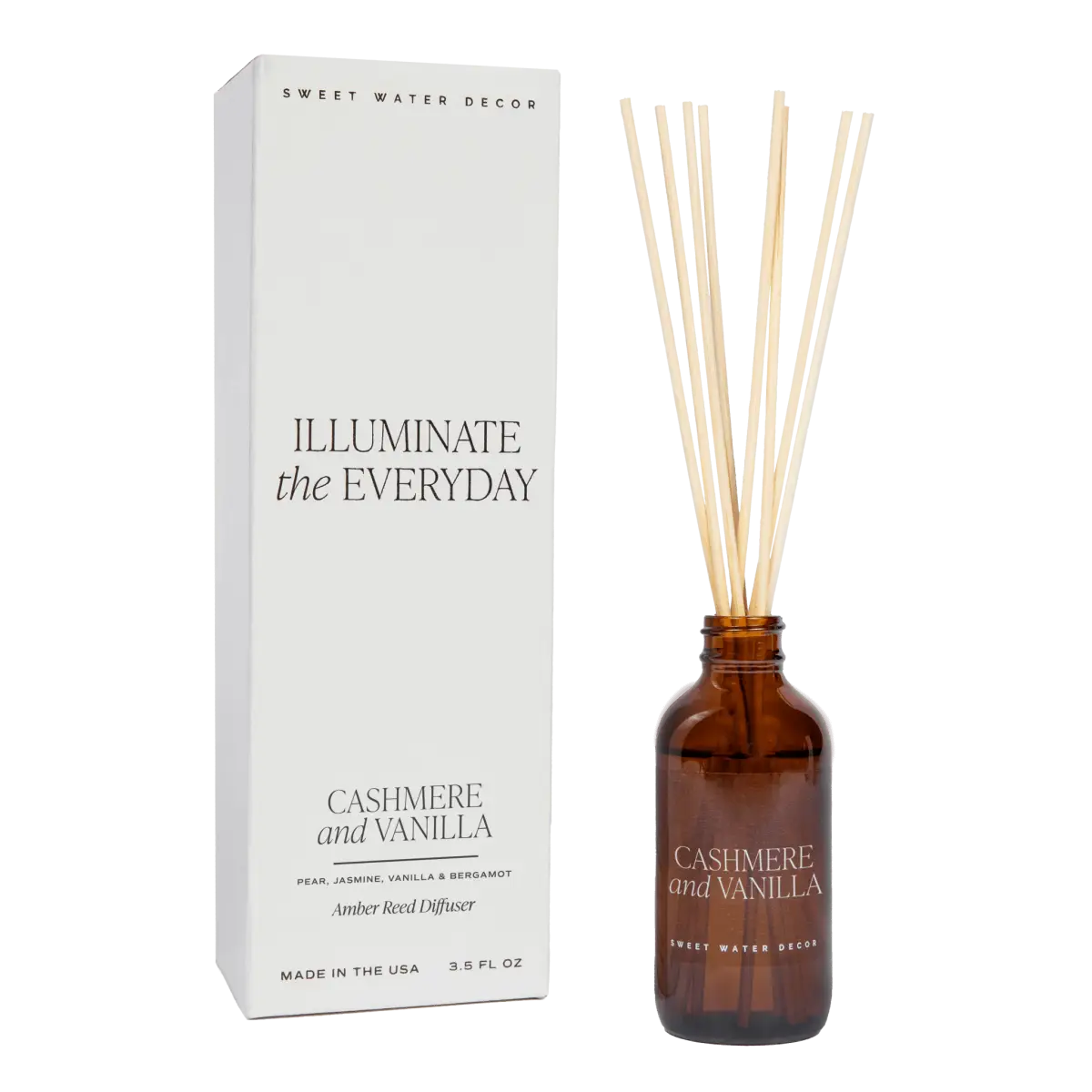 Cashmere and Vanilla Amber Reed Diffuser - Sweet Water Decor