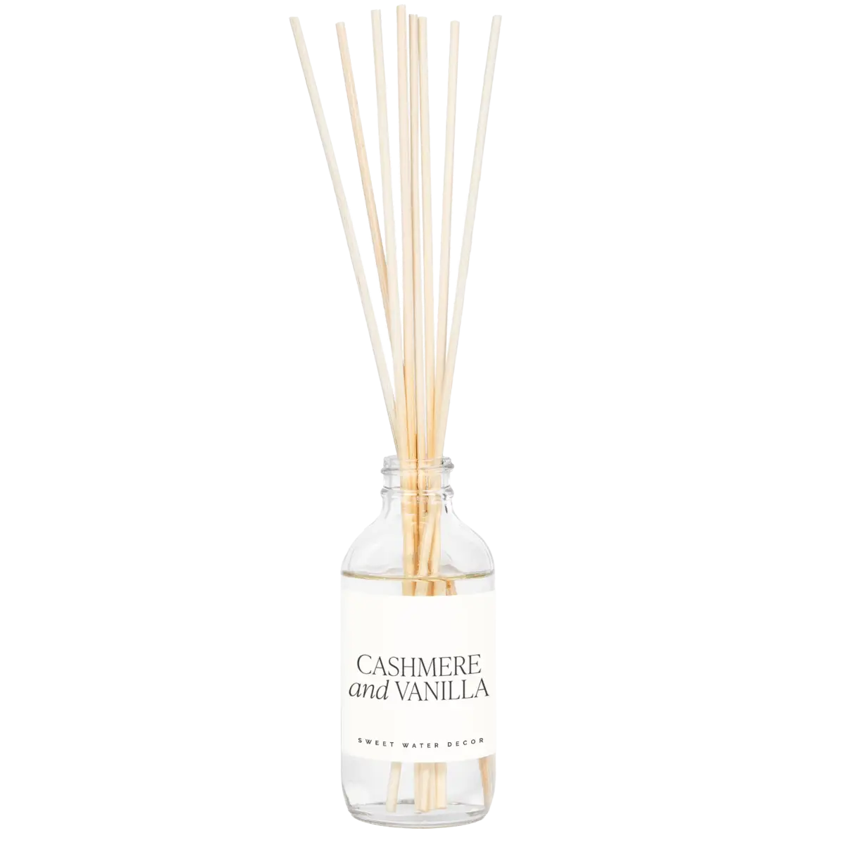 Cashmere and Vanilla Clear Reed Diffuser - Sweet Water Decor