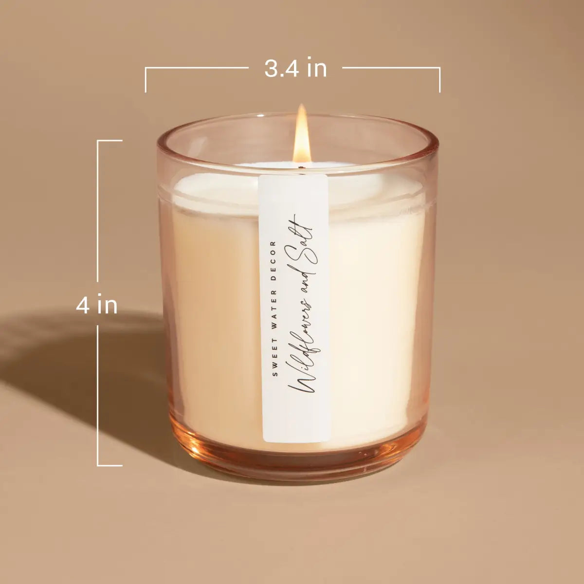 Cashmere and Vanilla Soy Candle - Tinted Glass Jar - 12 oz - Sweet Water Decor