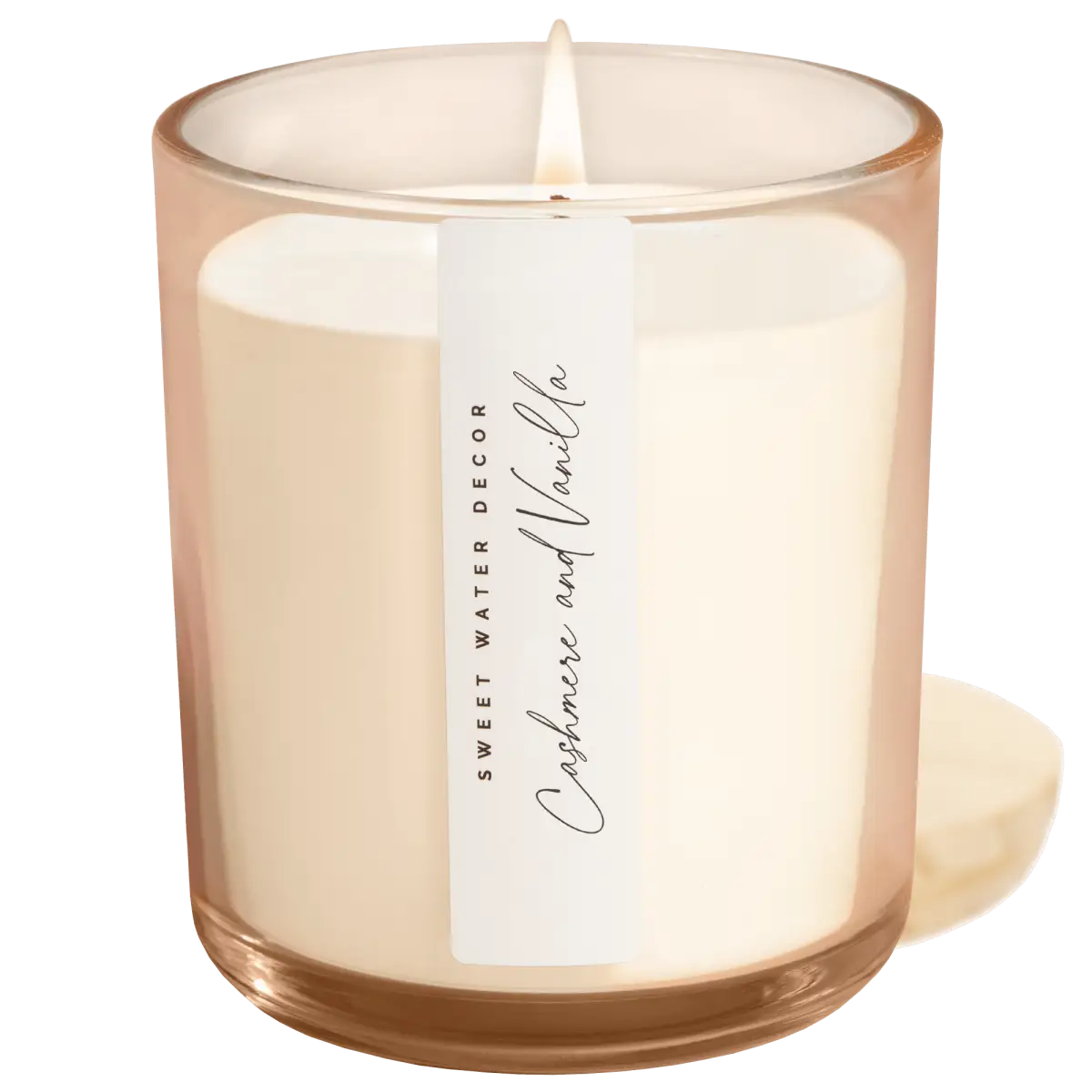 Cashmere and Vanilla Soy Candle - Tinted Glass Jar - 12 oz - Sweet Water Decor