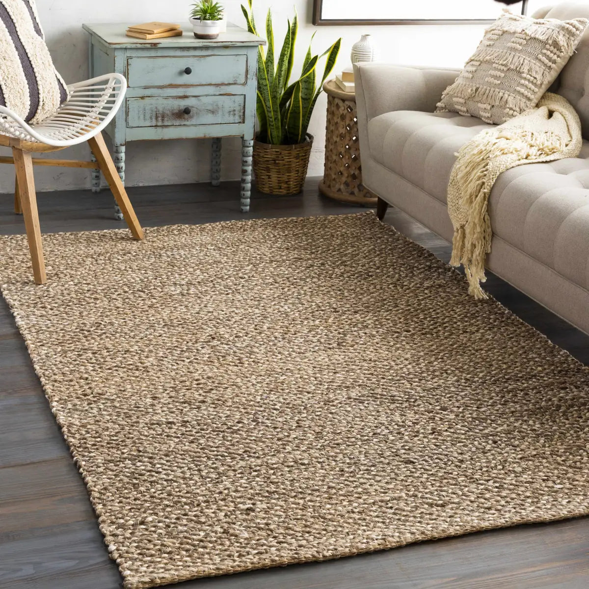 Caspar Hand Woven Natural Jute Rug - Boutique Rugs
