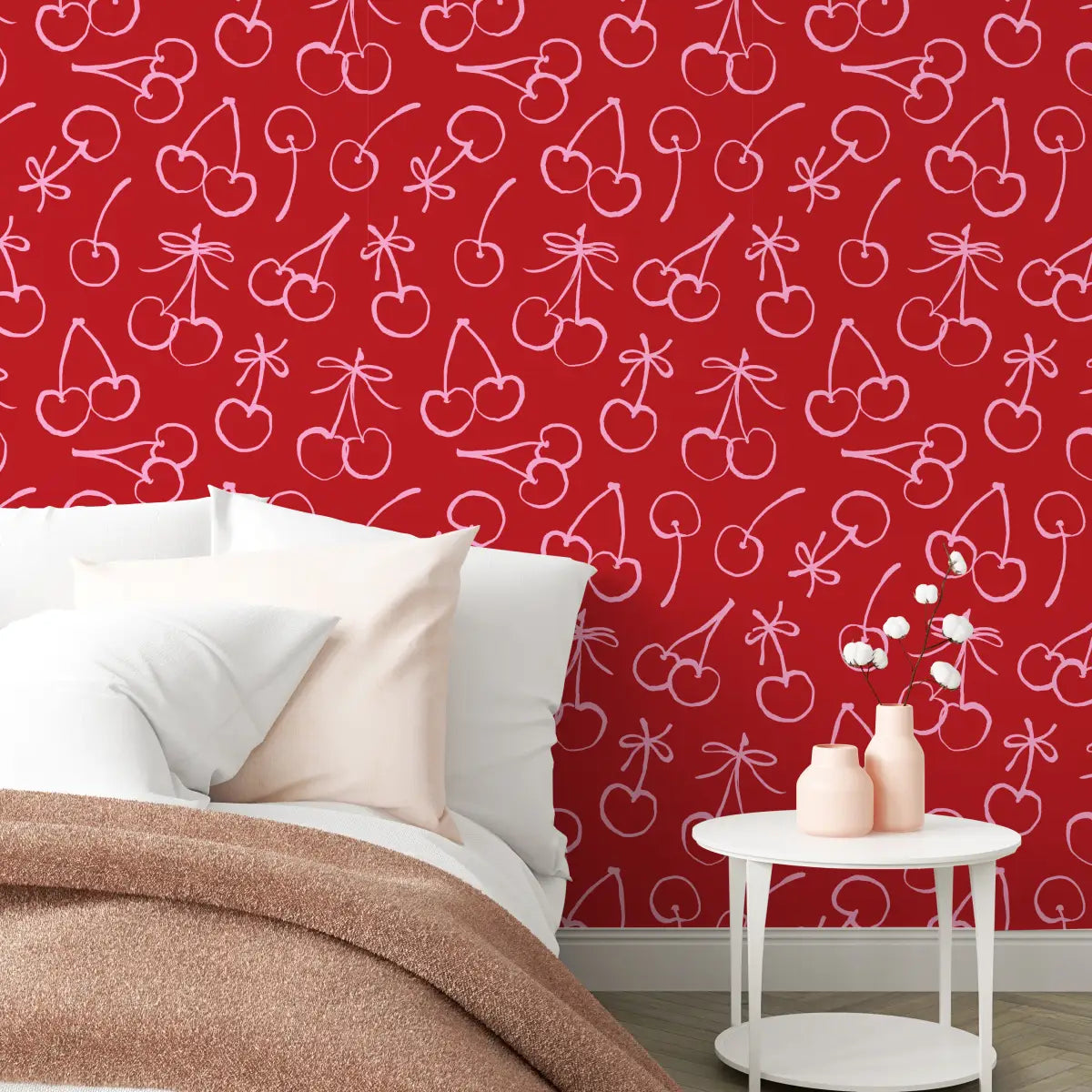 Cassie Wallpaper - Cheerful Cherries - Loomwell Home Goods