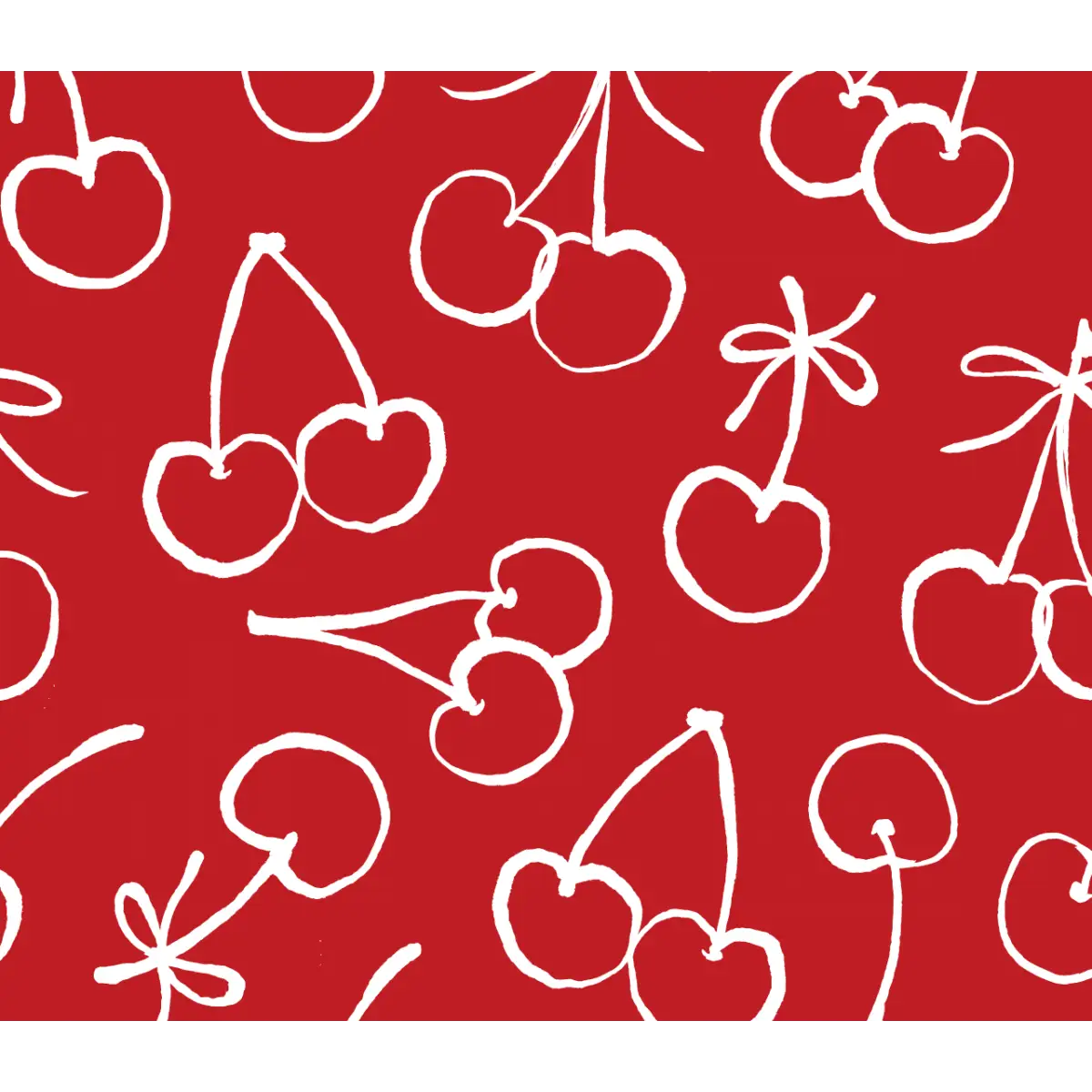 Cassie Wallpaper - Cheerful Cherries - Sample 1 foot by 1 foot / Red - Loomwell Home Goods