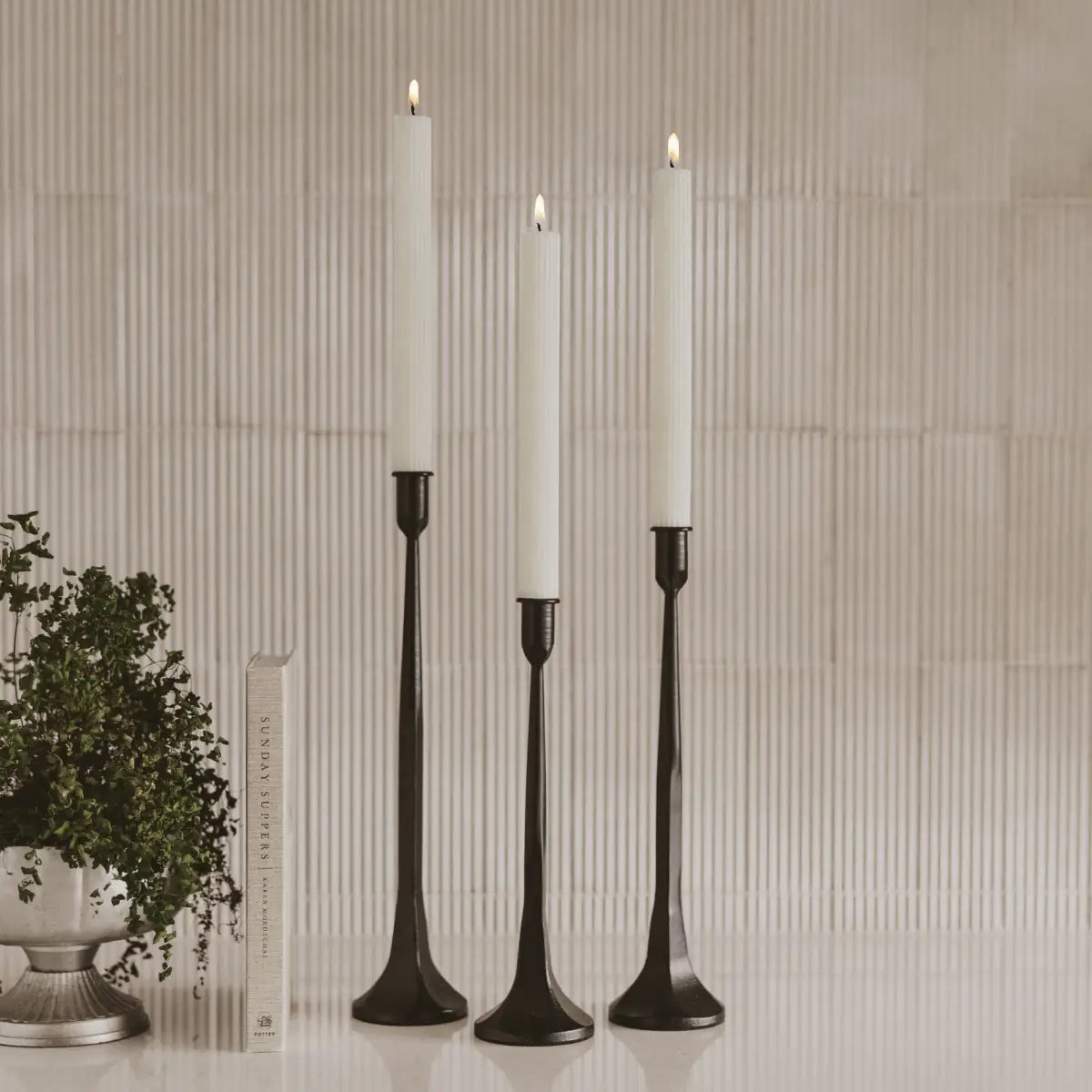 Sweet Water Decor Cast Iron Taper Candle Holders - Thumbnail 2