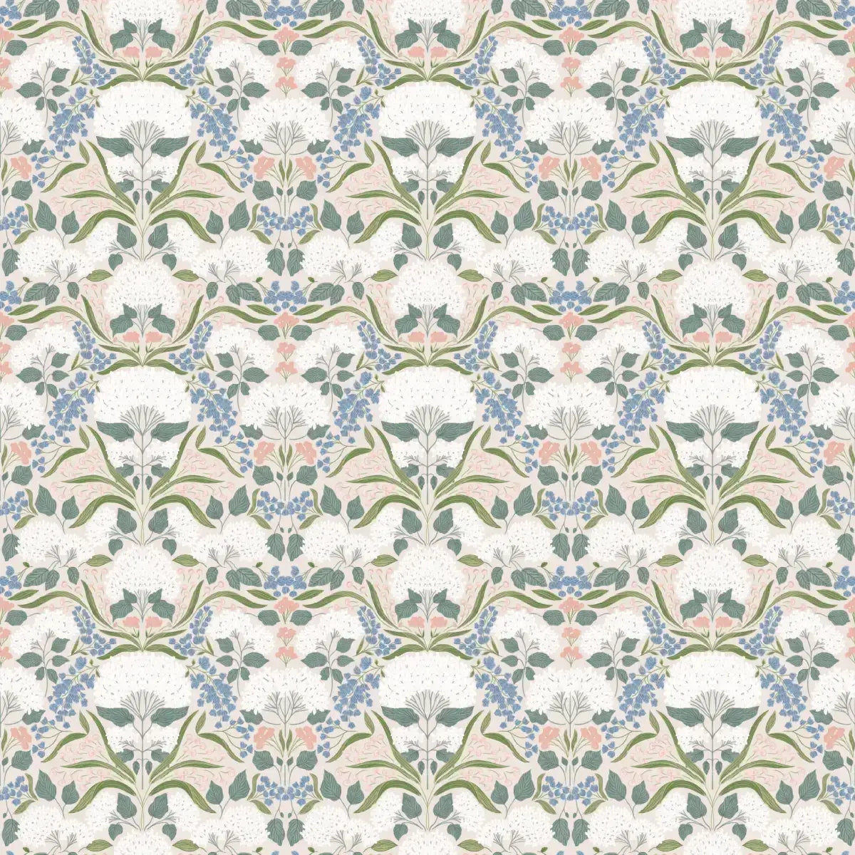 Catherine Wallpaper - Classic Floral - by Ashton Elizabeth - Sample 1 foot by 1 foot / Cream - Loomwell Home Goods