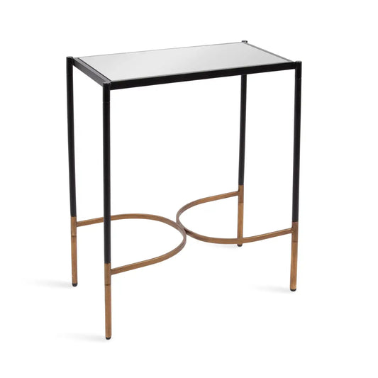 Catriona Side Table - Mirror and Metal - Black - kateandlaurel