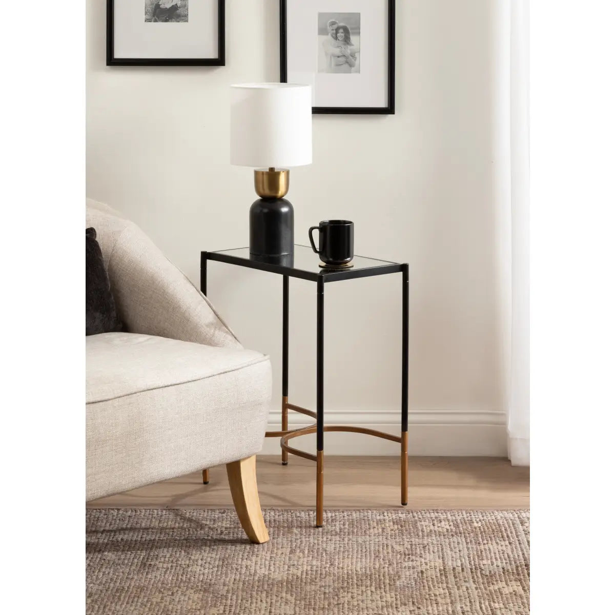 Catriona Side Table - Mirror and Metal - kateandlaurel