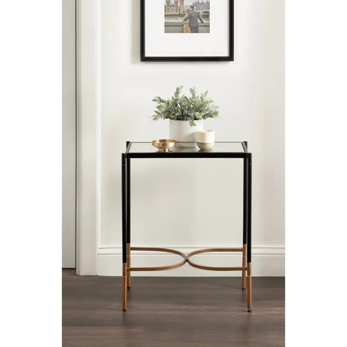 Catriona Side Table - Mirror and Metal - kateandlaurel