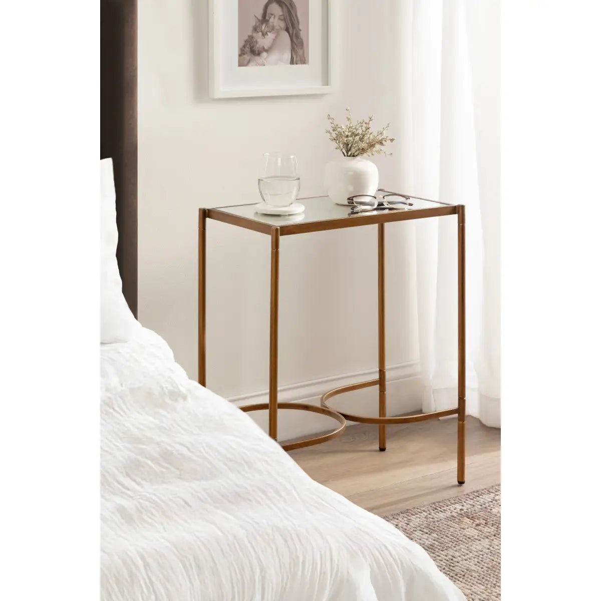 Catriona Side Table - Mirror and Metal - kateandlaurel