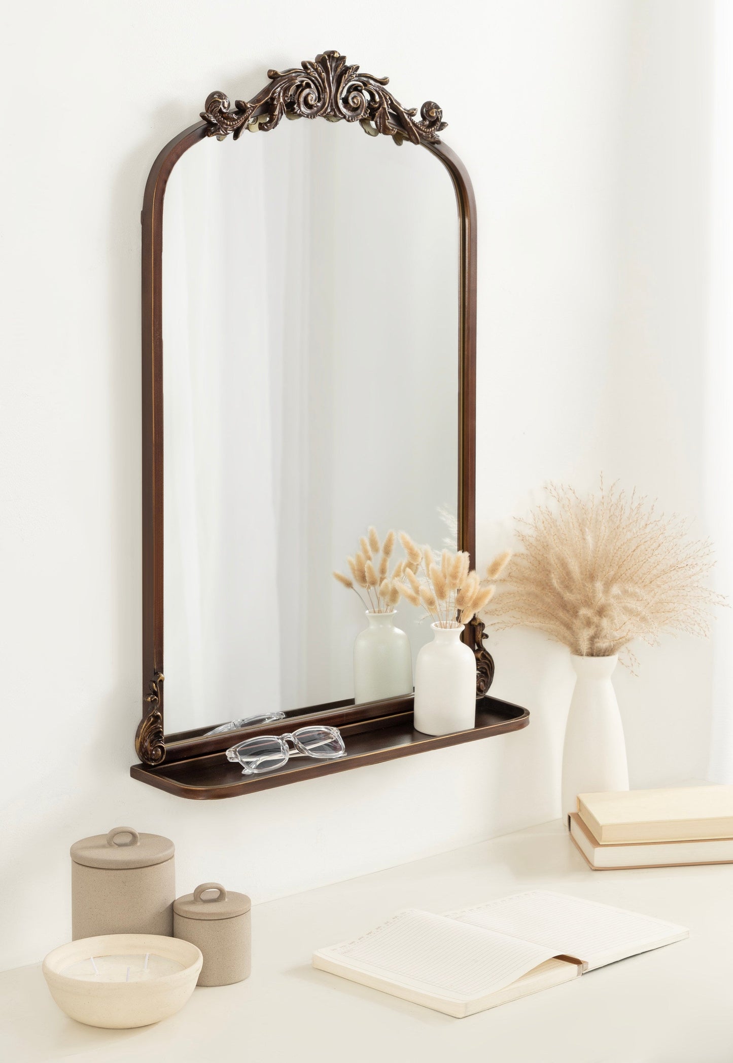 Arendahl Elegant Arch Mirror with Shelf