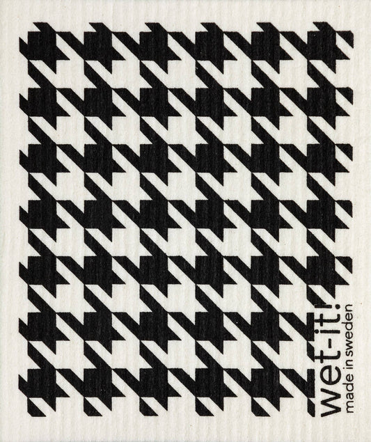 Swedish Dish Cloth - Houndstooth Black - Wet-it!