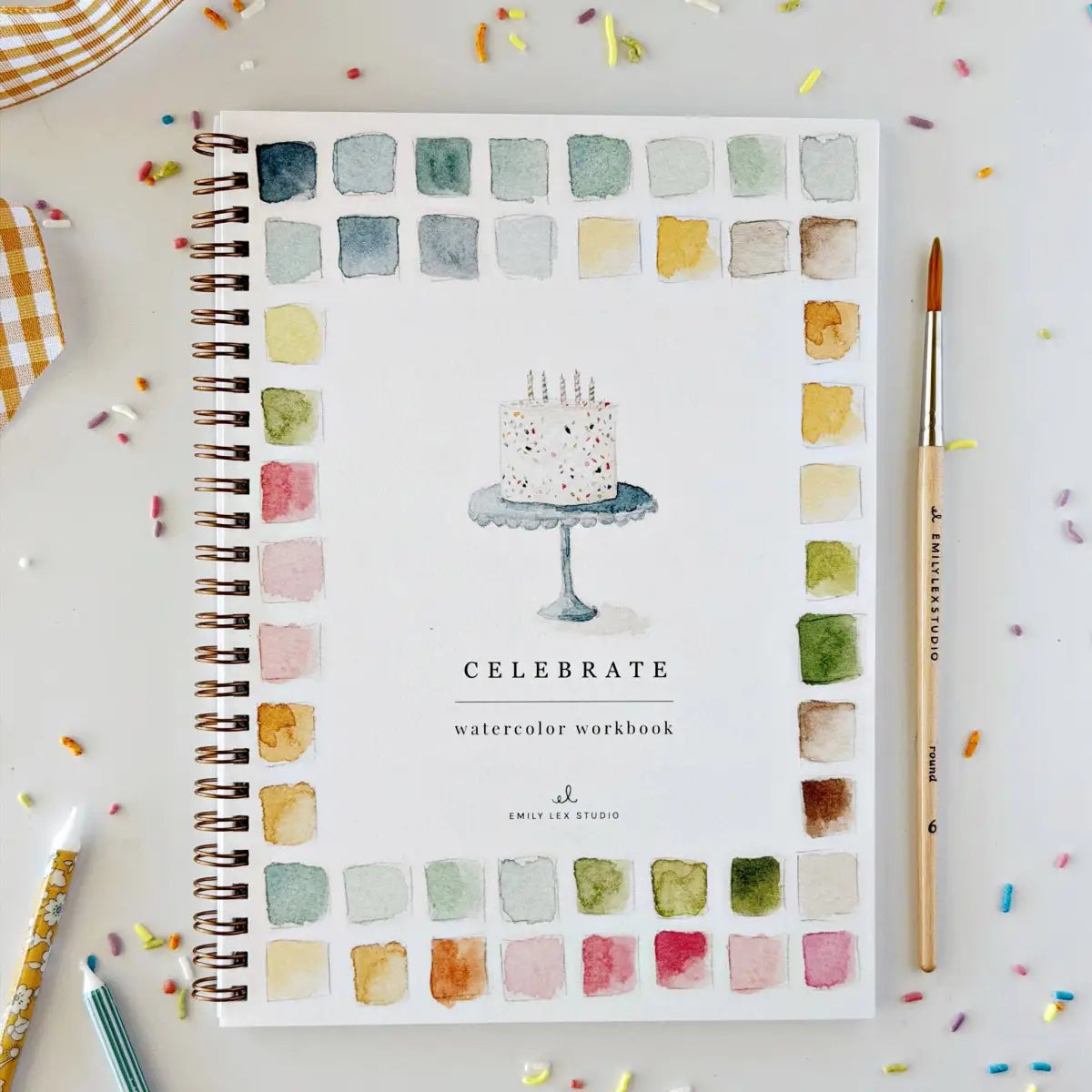 Watercolor Workbook - Celebrate Birthday Party - emily lex studio