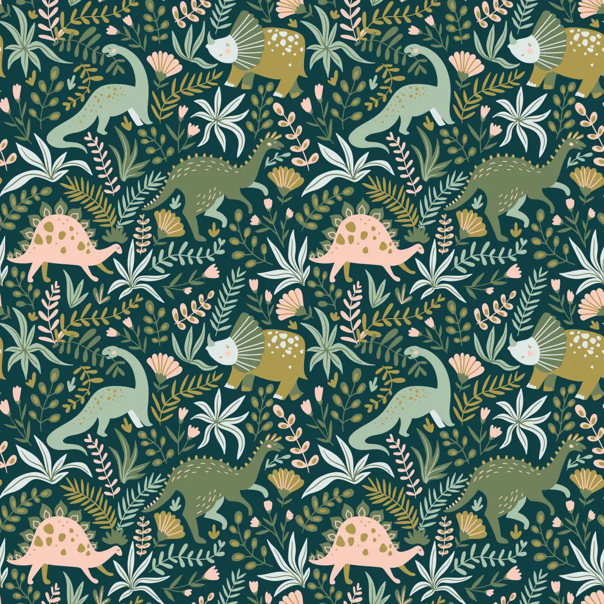 Cera Wallpaper - Kids Dinosaurs - Sample 1 foot by 1 foot - Loomwell Home Goods