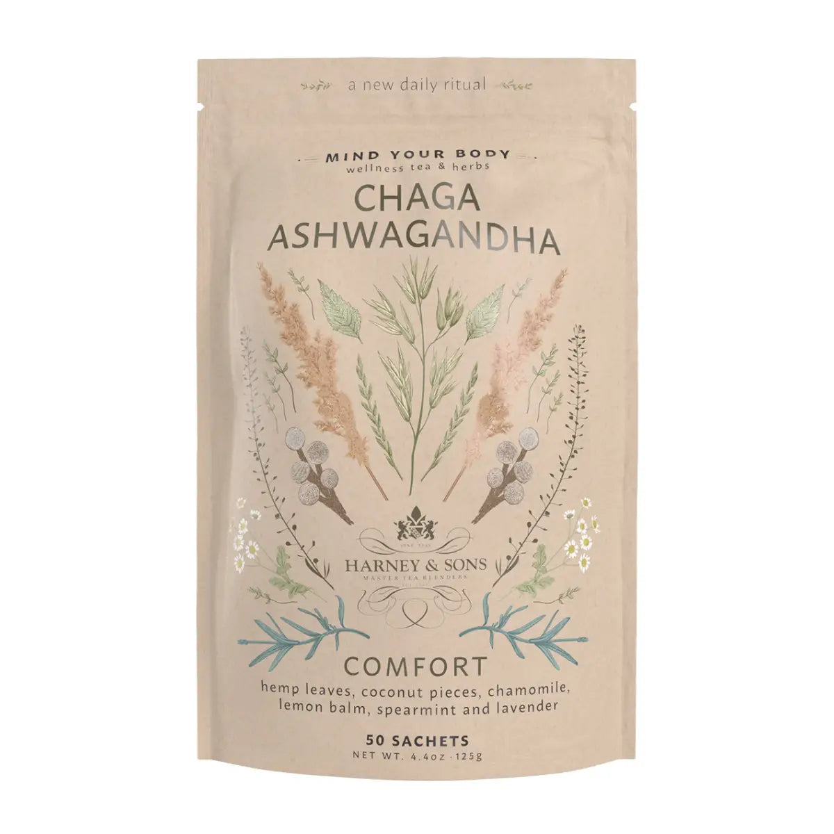 Loose Tea - Chaga Ashwagandha - Sachets / Bag of 50 Sachets - Harney & Sons Fine Teas
