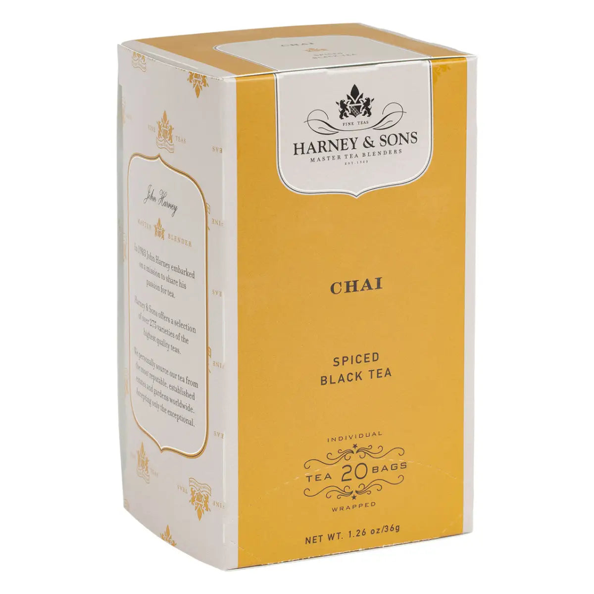 Chai Tea - Teabags / Box of 20 Premium Teabags - Harney & Sons Fine Teas