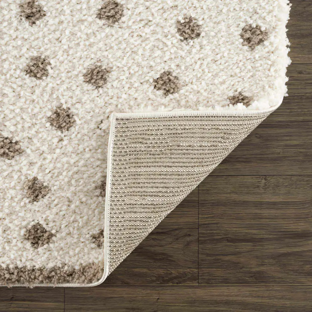 Chaia Dotted Cream & Brown Plush Rug - Boutique Rugs