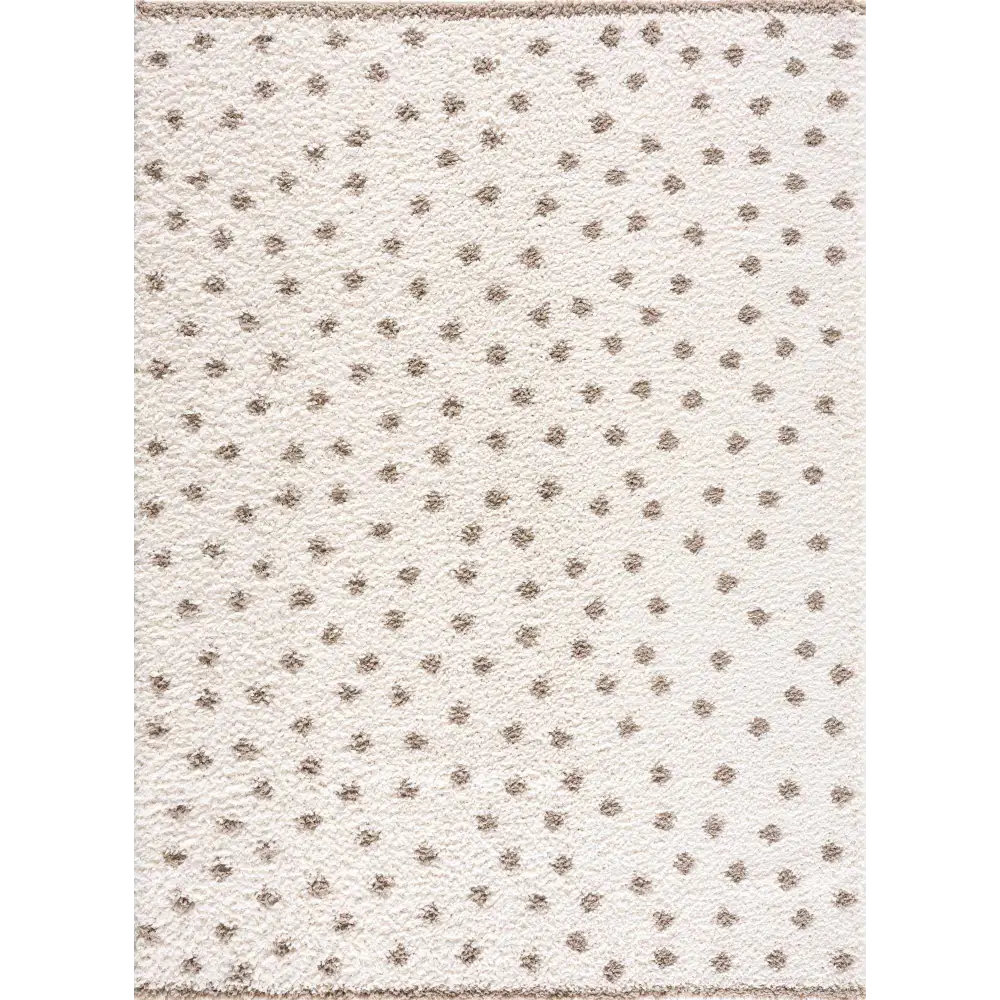 Chaia Dotted Cream & Brown Plush Rug - Boutique Rugs