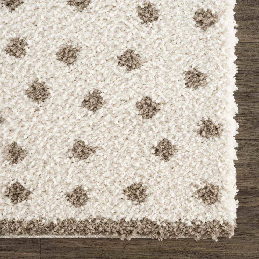 Chaia Dotted Cream & Brown Plush Rug - Boutique Rugs