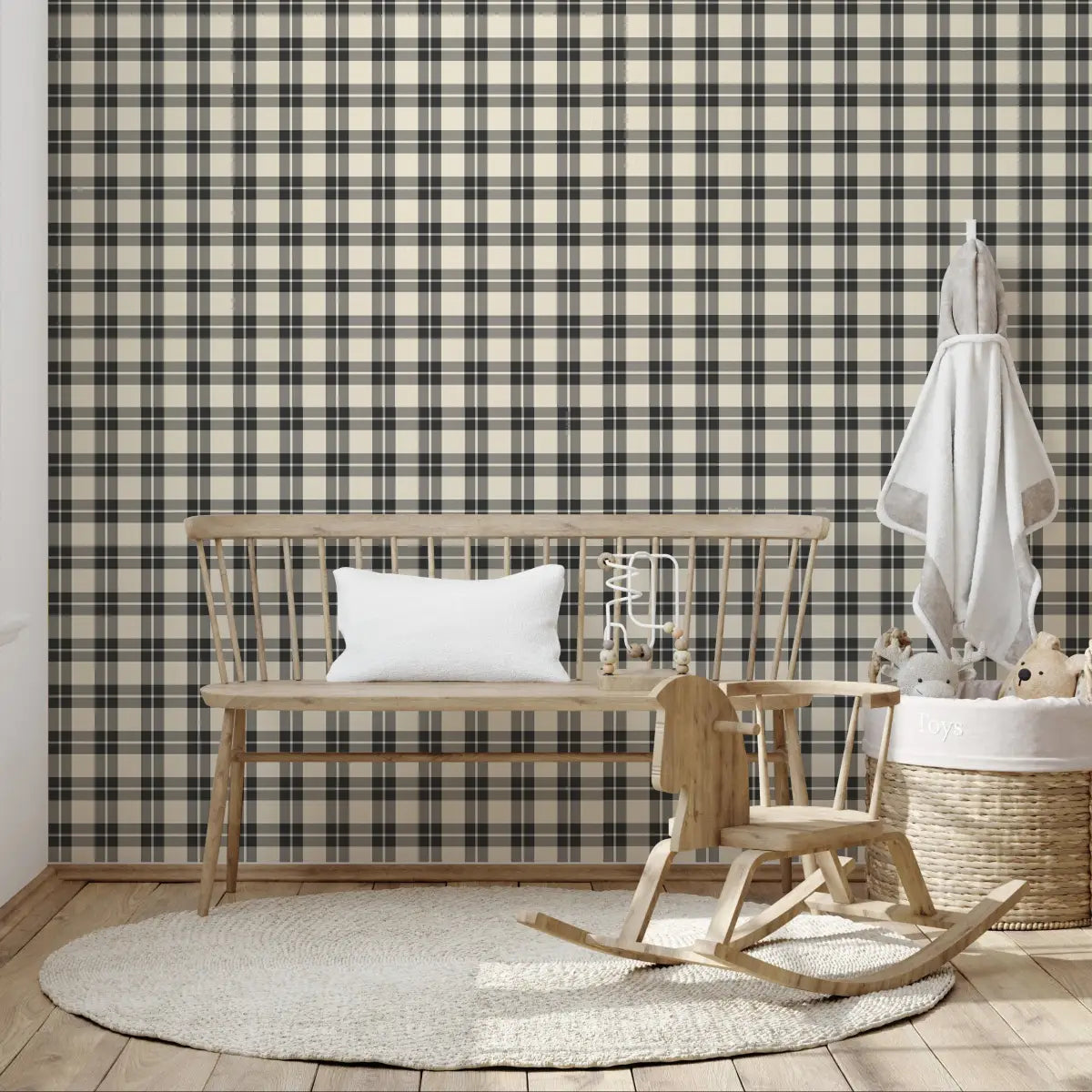 Channing Wallpaper - Classic Country Plaid - by WabiSabi Pattern Studio - Loomwell Home Goods