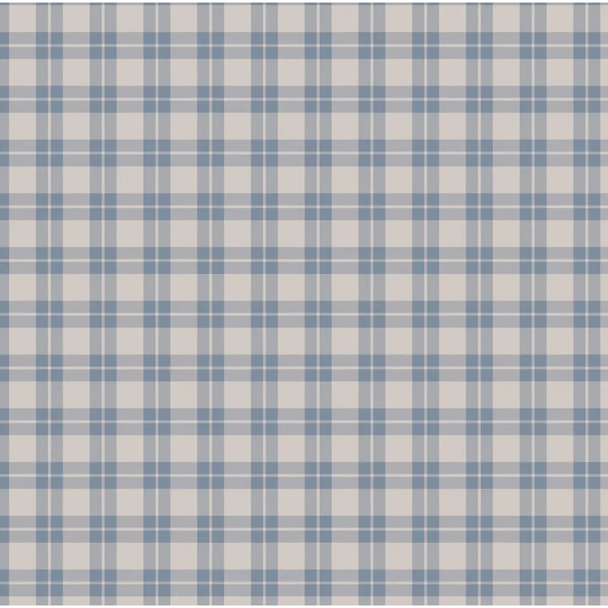 Channing Wallpaper - Classic Country Plaid - by WabiSabi Pattern Studio - Sample 1 foot by 1 foot / Mid Blue - Loomwell