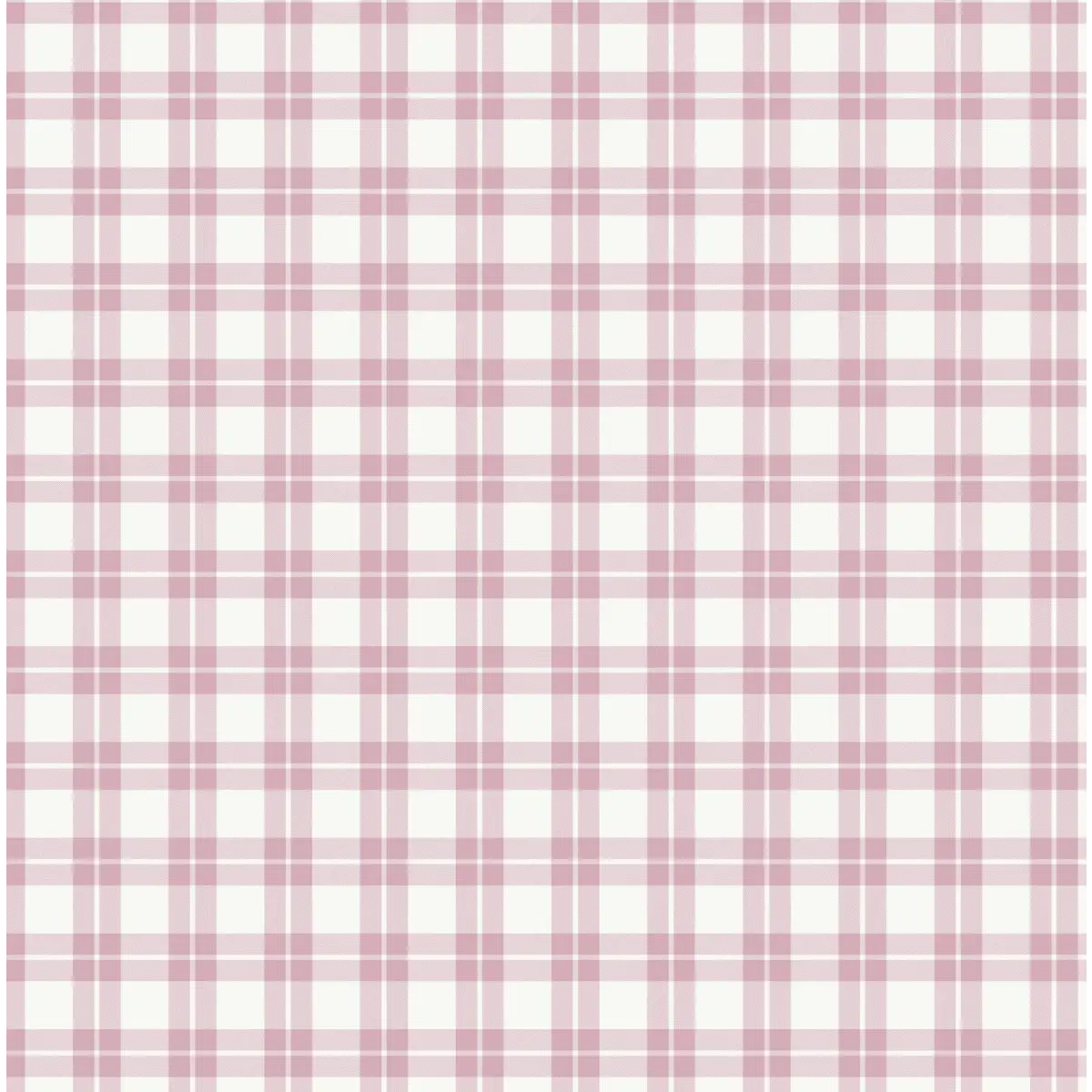 Channing Wallpaper - Classic Country Plaid - by WabiSabi Pattern Studio - Sample 1 foot by 1 foot / Pink - Loomwell