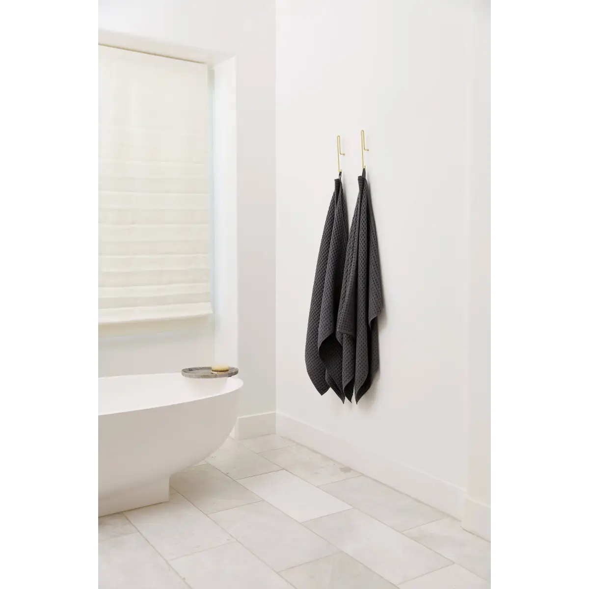 Luxury Waffle Bath Towel - Charcoal - Geometry