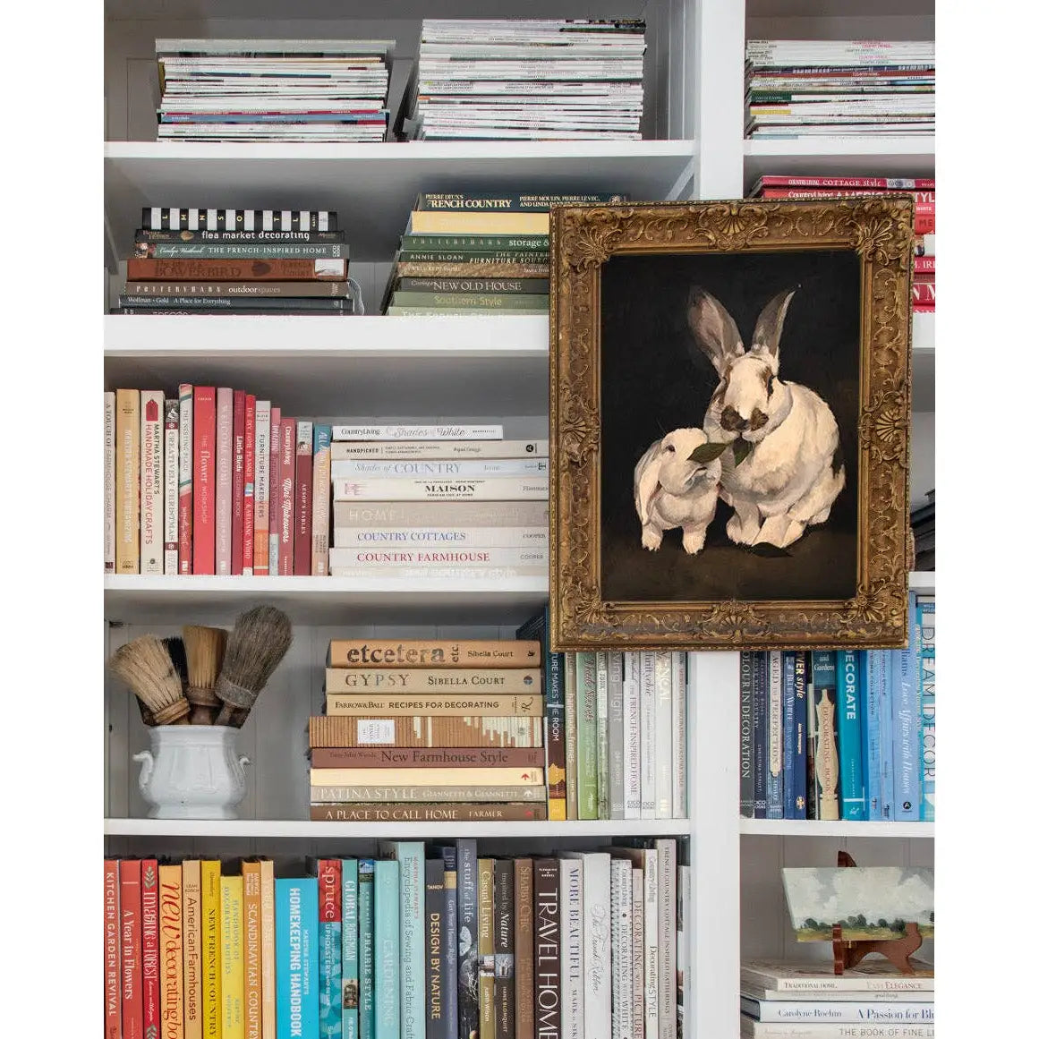 Art Print - Charlie and Fljortie 1 Rabbits Painting - 5x7 - Miss Mustard Seed