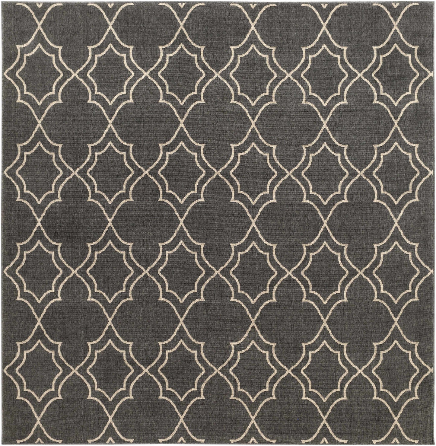 Unique Black Lattice Trellis Outdoor Rug